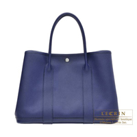 Hermes　Garden Party bag 36/PM　Blue saphir　Epsom leather　Silver hardware