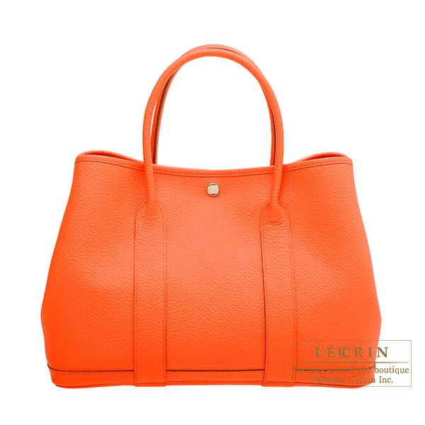 Hermes Garden Party 32cm in Orange with Hermes Twilly
