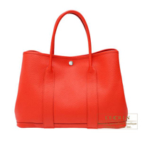 Hermes　Garden Party bag 36/PM　Rouge tomate　Country leather　Silver hardware