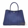 Hermes　Garden Party bag 36/PM　Blue saphir　Country leather　Silver hardware