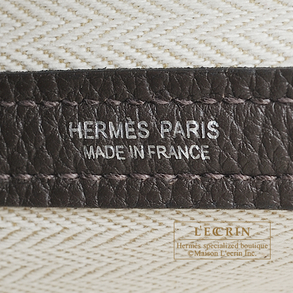 Hermes Garden Party bag TPM Ebene Negonda leather Silver hardware