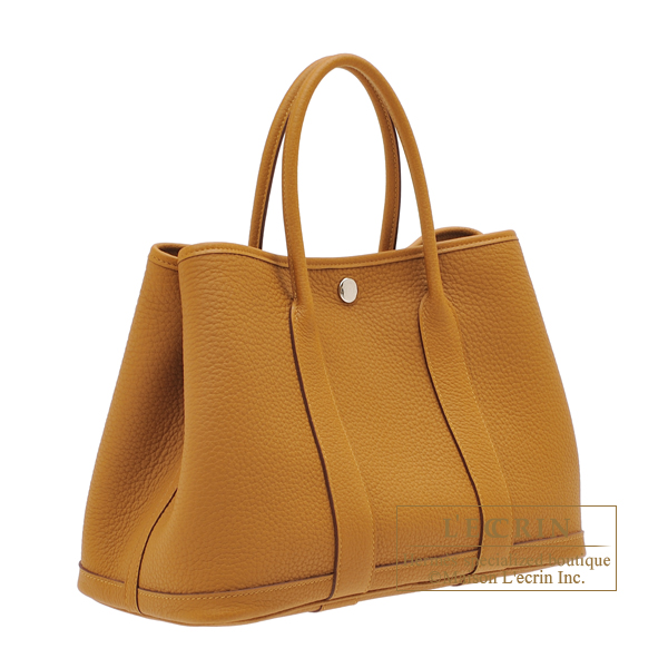 Hermes ia Brown Buffalo Leather Garden Party MM Tote Bag