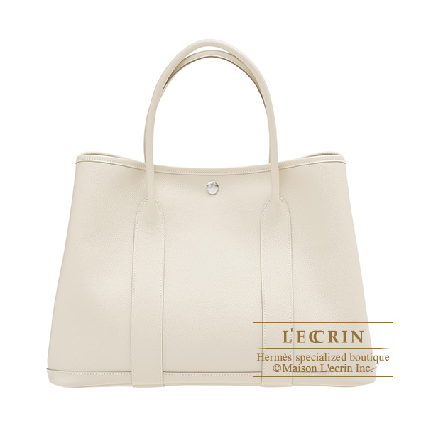 Hermes　Garden Party bag 36/PM　Craie　Epsom leather　Silver hardware