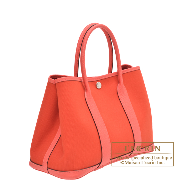 Hermes Rose Sakura Negonda Leather Garden Party MM Bag with, Lot #58104