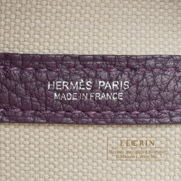 HERMES Garden Party Size PM Toile Military/Negonda Leather Sage