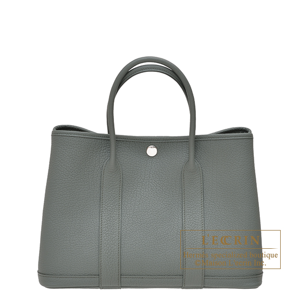 Hermes　Garden Party bag 30/TPM　Vert amande　Negonda leather　Silver hardware