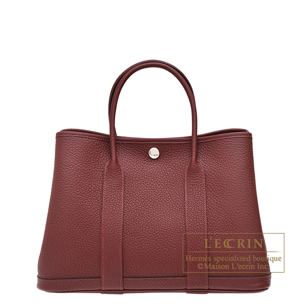 Hermes　Garden Party bag 30/TPM　Rouge H　Negonda leather　Silver hardware