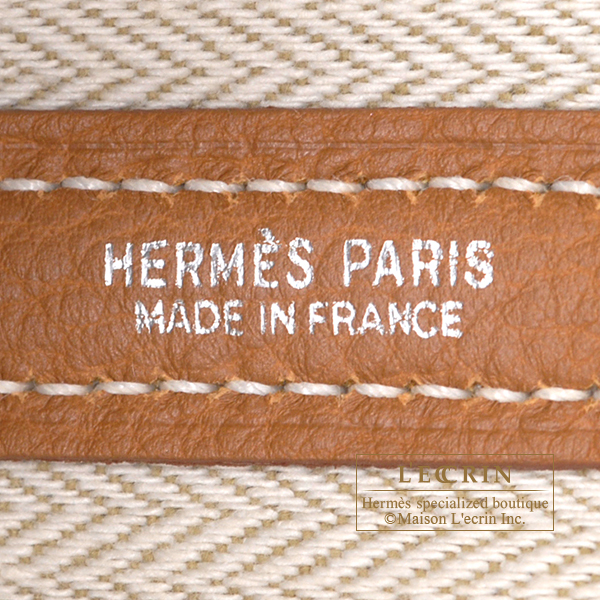 Hermes Garden Party bag TPM Craie Country leather Silver hardware