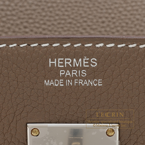 Hermes Birkin bag 40 Etoupe grey Togo leather Silver hardware