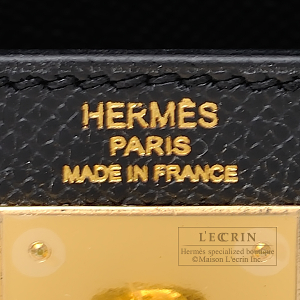 Hermès Kelly 28 Sellier Epsom Black Gold Hardware - Luxury Shopping