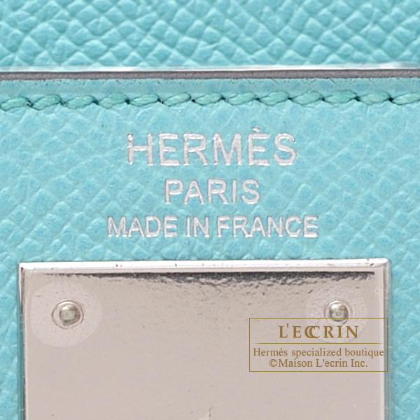 Hermes Kelly bag 28 Sellier Blue france Epsom leather Silver
