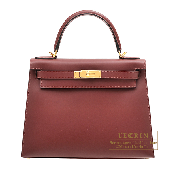 Hermes　Kelly bag 28　Sellier　Rouge H　Sombrero leather　Gold hardware