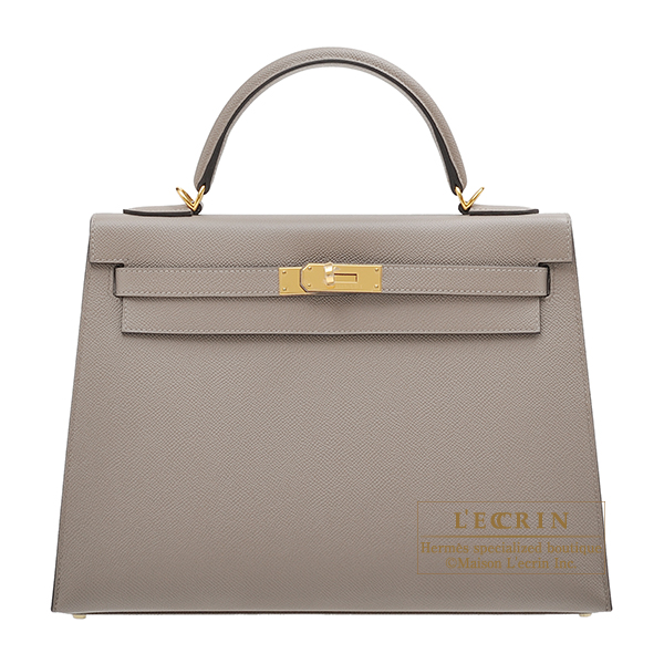 Hermes　Kelly bag 32　Sellier　Gris asphalt　Epsom leather　Gold hardware