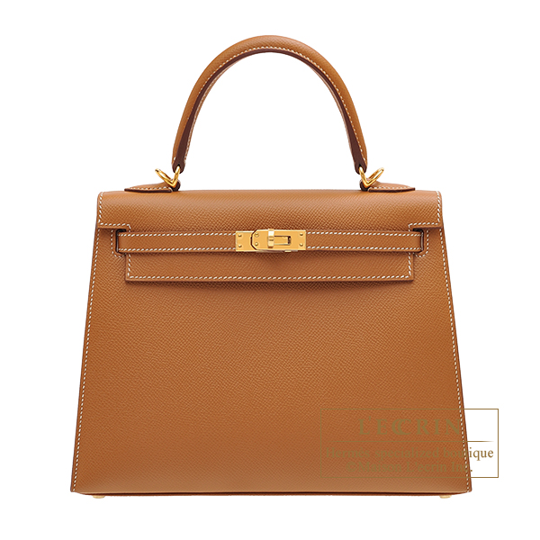 Hermes Kelly Sellier 25 Bag Vert Criquet Epsom Leather Gold
