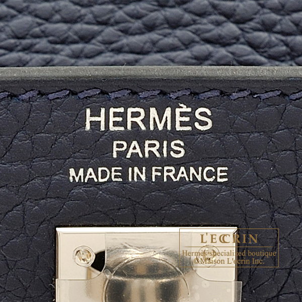 Hermes Kelly Retourne Togo 28 Bleu Nuit in Calfskin Leather with Gold - US