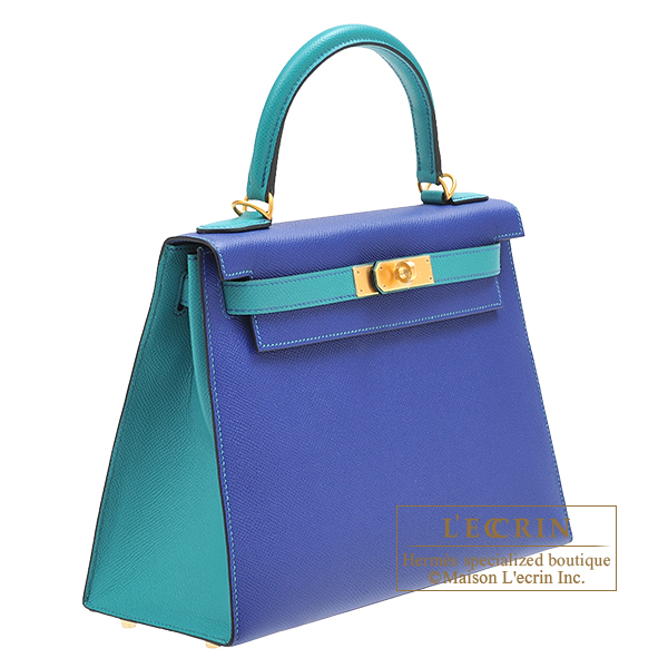 Hermes Personal Kelly bag 28 Sellier Blue electric/ Blue paon Epsom leather  Matt gold hardware