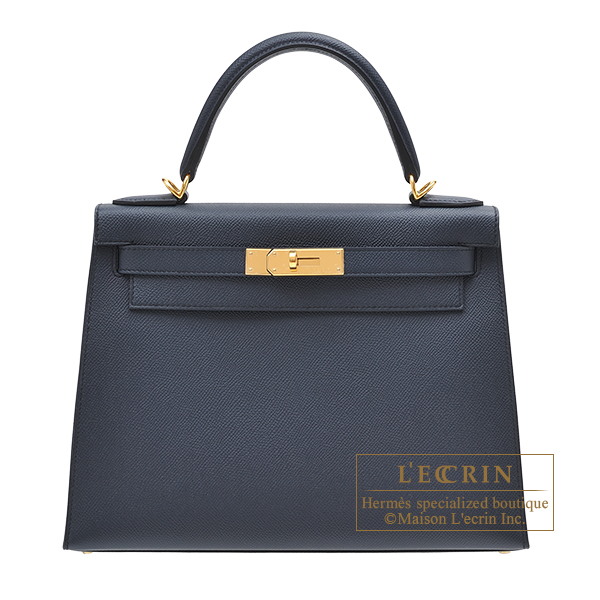 Hermes　Kelly bag 28　Sellier　Blue indigo　Epsom leather　Gold hardware
