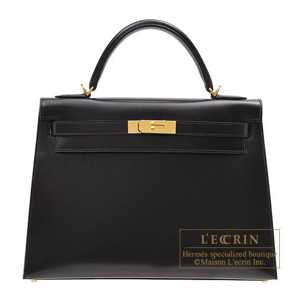 Hermes　Kelly bag 32　Sellier　Black　Box calf leather　Gold hardware