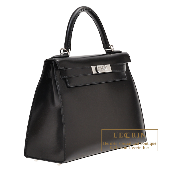 Hermes Bolide 35 Box Calf Black F Engraved Handbag