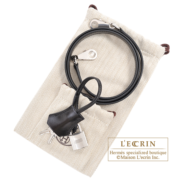 Hermes Kelly bag 28 Sellier Black Box calf leather Silver hardware