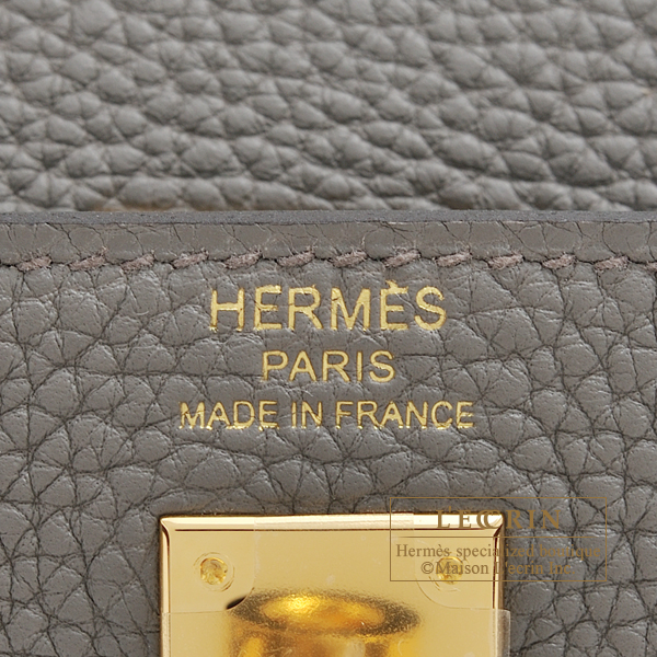 Hermes Kelly bag 25 Retourne Gold Togo leather Silver hardware