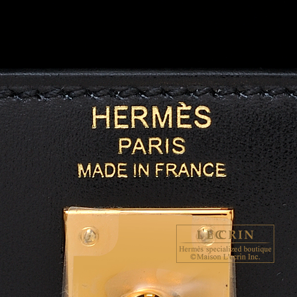 Hermes Kelly 25 Noir Box Leather GHW - Kaialux