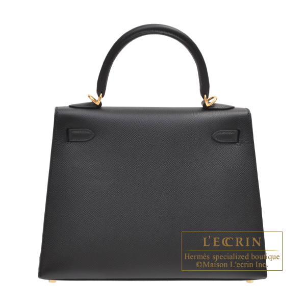 A BLACK EPSOM LEATHER SELLIER MINI KELLY 20 II WITH GOLD HARDWARE