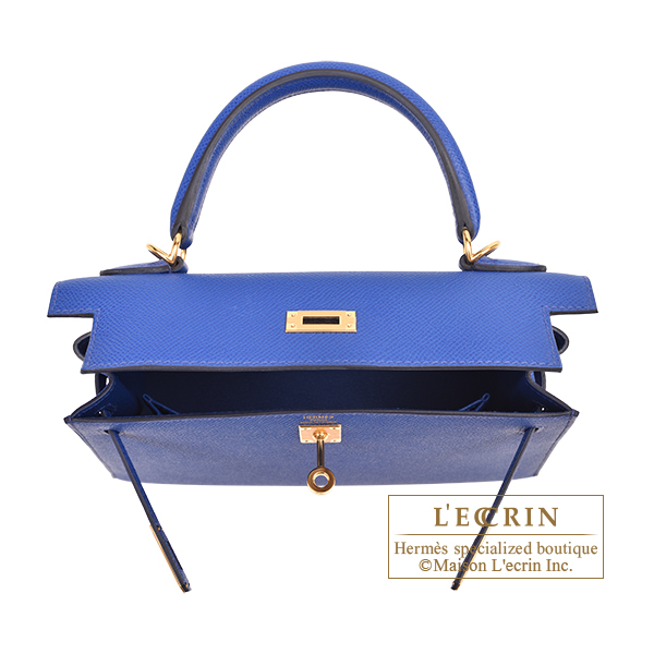 Hermes Kelly Classique To Go Wallet, In Bleu Royal, Blue Epsom