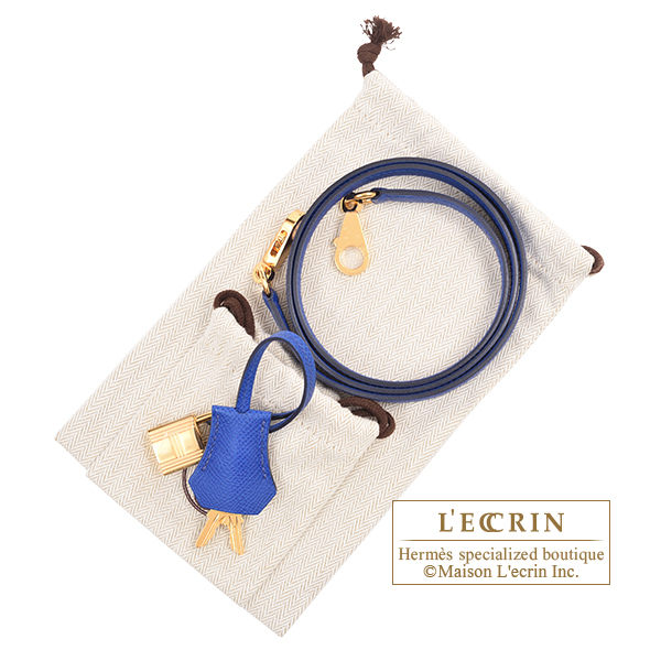 Hermes Kelly bag 25 Sellier Blue royal Epsom leather Gold hardware