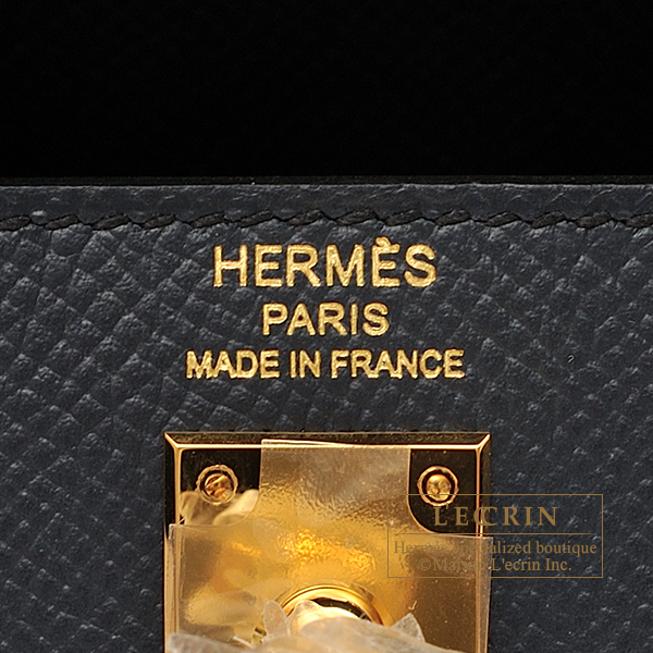 Hermes Kelly bag 28 Sellier Blue indigo Epsom leather Gold
