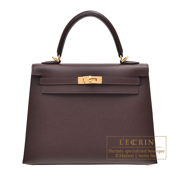 Hermes Kelly Sellier 25 Chai 0M Epsom Handbag Gold Hardware