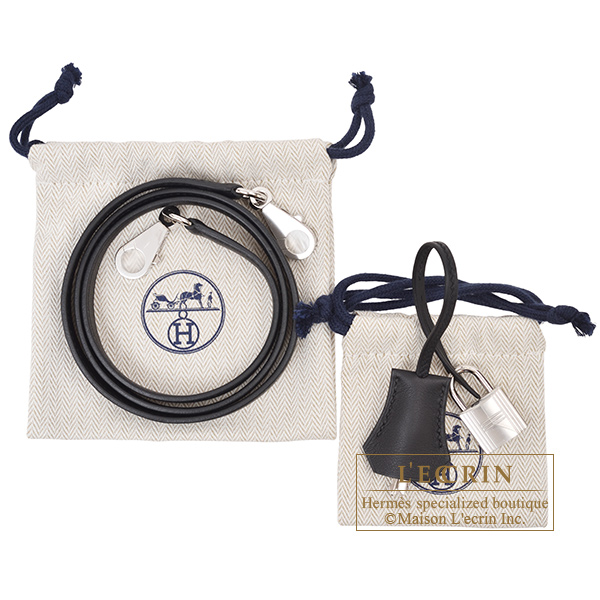 Hermes Kelly Padded bag 25 Sellier Black Swift leather Silver hardware