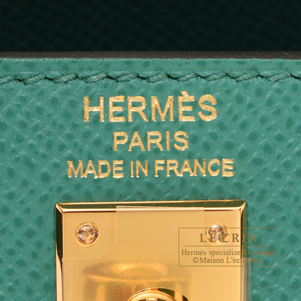 Hermes Kelly 28 Sellier Epsom Vert Jade Gold Hardware