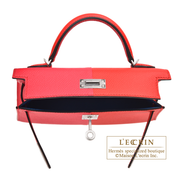 Hermes Kelly Casaque bag mini Sellier Rouge coeur/Rose extreme