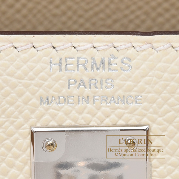 New! Hermes Mini Kelly 20 Nata Gris Meyer And Chai Tri Color