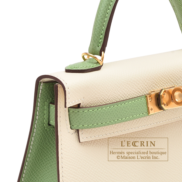 Hermes Kelly bag 25 Sellier Vert criquet Epsom leather Gold hardware