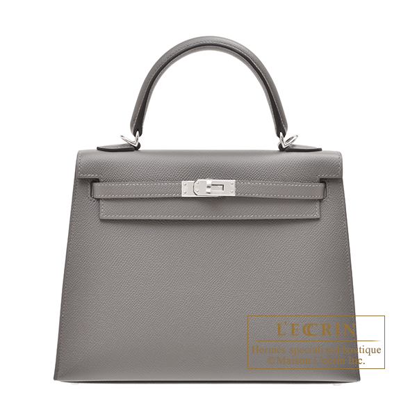 Hermes Birkin 25 cm Handbag in Meyer Grey Epsom Leather