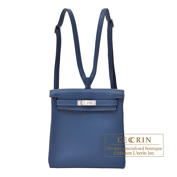 HERMES blue ocean epsom leather backpack - VALOIS VINTAGE PARIS
