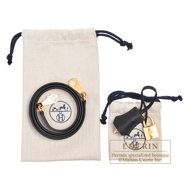 Hermes Kelly Padded bag 25 Sellier Black Swift leather Gold hardware