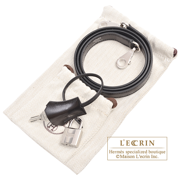 Hermes Kelly bag 25 Sellier Black Box calf leather Silver hardware