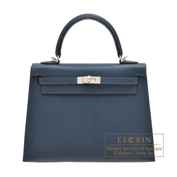 Hermes　Kelly bag 25　Sellier　Blue de prusse　Epsom leather　Silver hardware