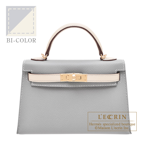 Hermes　Personal Kelly bag mini　Sellier　Blue glacier/Craie　Epsom leather　Champagne gold hardware