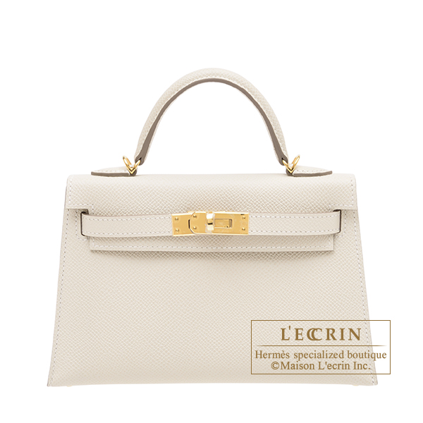 Hermes　Kelly bag mini　Sellier　Craie　Epsom leather　Gold hardware