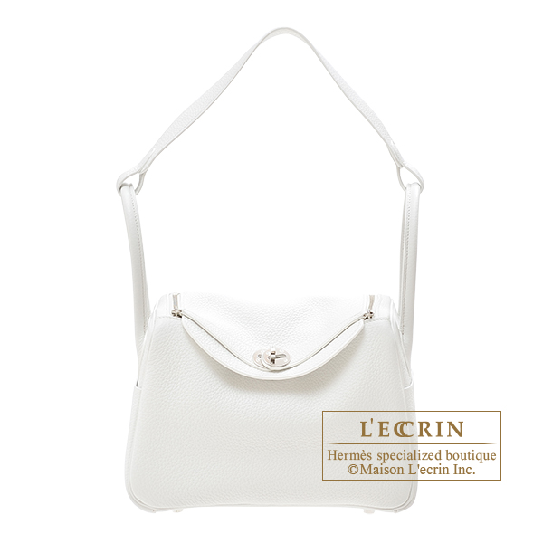 Hermes　Lindy bag 26　White　Clemence leather　Silver hardware