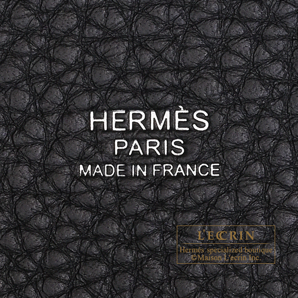 Hermes Picotin Lock bag 22/MM Black Clemence leather Silver hardware