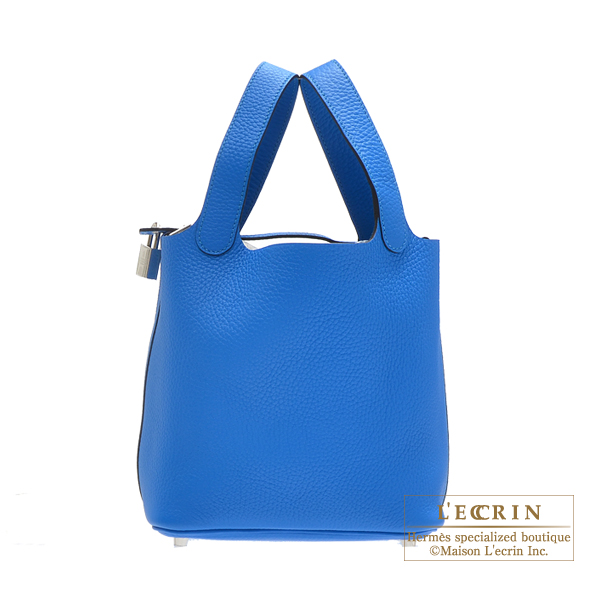 Hermes　Picotin Lock bag 18/PM　Blue hydra　Clemence leather　Silver hardware