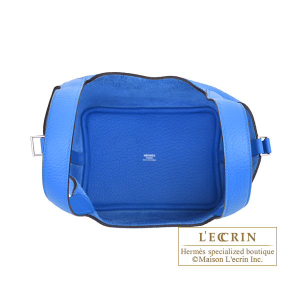 Hermes Picotin Lock bag 18/PM Blue hydra Clemence leather Silver hardware