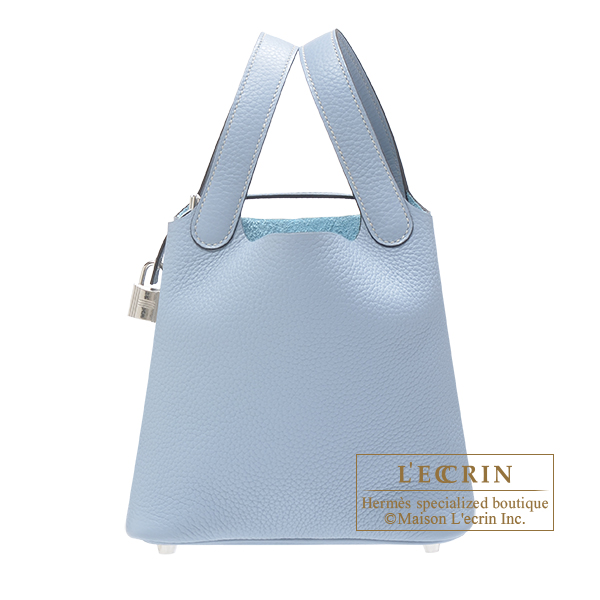 Hermes　Picotin Lock bag 22/MM　Blue lin　Clemence leather　Silver hardware