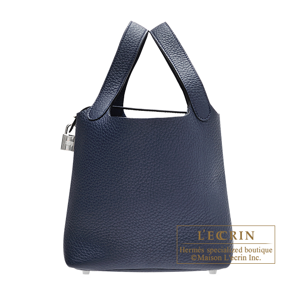 Hermes　Picotin Lock bag 18/PM　Blue abysse　Clemence leather　Silver hardware