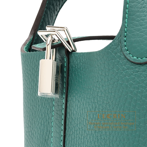 Hermes Picotin Lock 18 Bag In Malachite Clemence Leather 